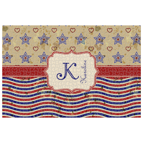 Custom Vintage Stars & Stripes Jigsaw Puzzle - 1000-piece (Personalized)