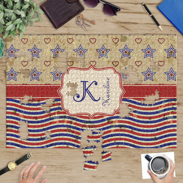 Vintage Stars & Stripes Jigsaw Puzzle 1014 Piece - In Context