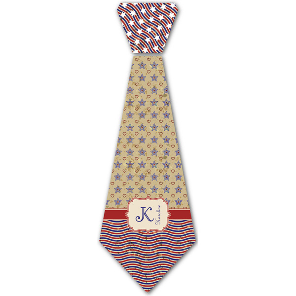 Custom Vintage Stars & Stripes Iron On Tie - 4 Sizes w/ Name and Initial