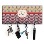 Vintage Stars & Stripes Key Hanger w/ 4 Hooks w/ Name and Initial