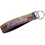 Vintage Stars & Stripes Webbing Keychain Fob - Large (Personalized)