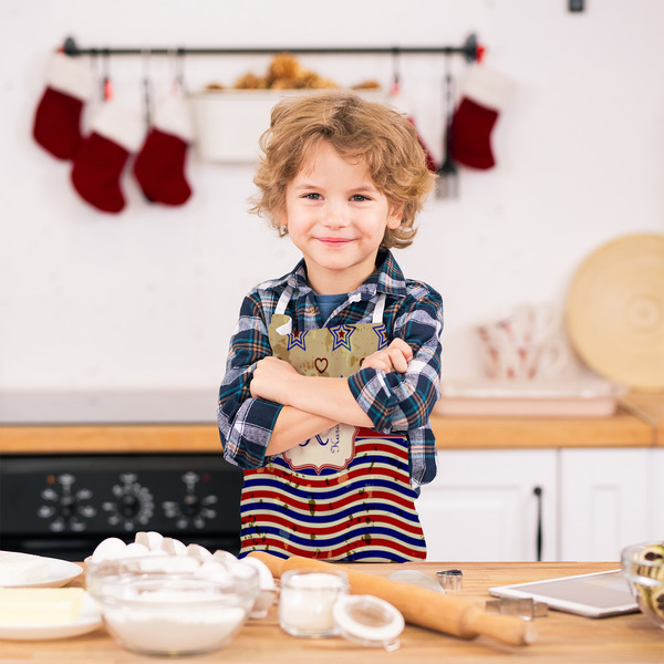 Vintage Stars & Stripes Kid's Aprons - Small - Lifestyle
