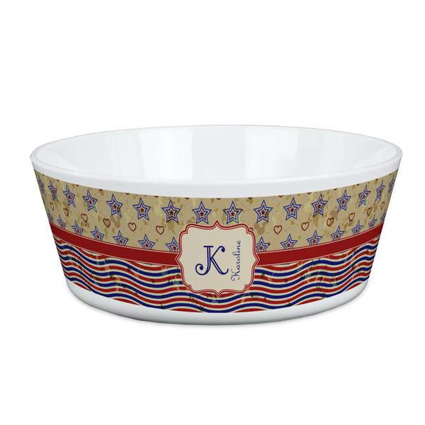 Custom Vintage Stars & Stripes Kid's Bowl (Personalized)
