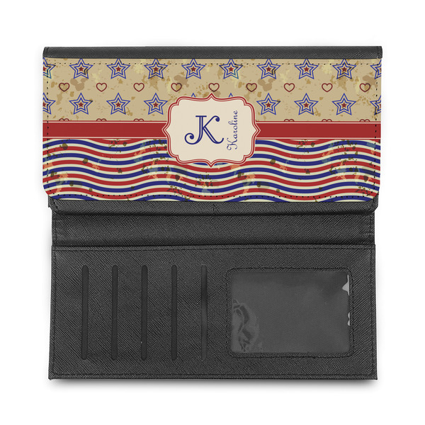 Vintage Stars & Stripes Ladies Wallet - Half Way Open