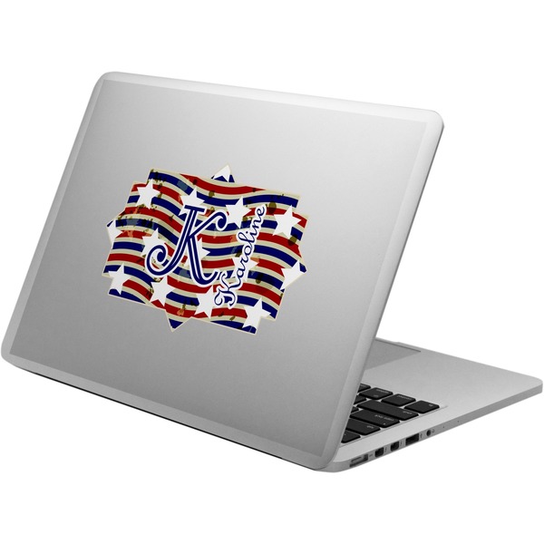 Custom Vintage Stars & Stripes Laptop Decal (Personalized)
