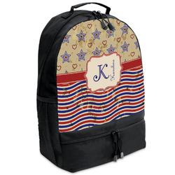 Vintage Stars & Stripes Backpacks - Black (Personalized)