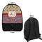 Vintage Stars & Stripes Large Backpack - Black - Front & Back View