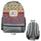Vintage Stars & Stripes Large Backpack - Gray - Front & Back View