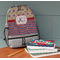 Vintage Stars & Stripes Large Backpack - Gray - On Desk