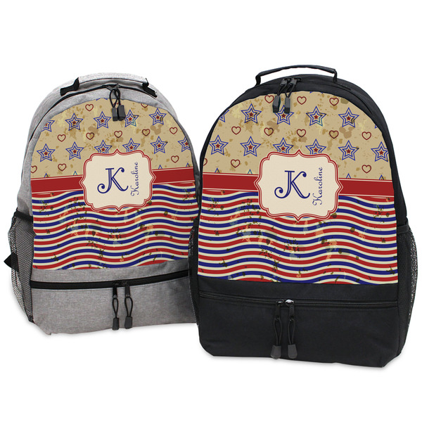 Vintage Stars & Stripes Large Backpacks - Both