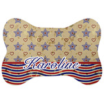Vintage Stars & Stripes Bone Shaped Dog Food Mat (Personalized)