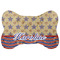 Vintage Stars & Stripes Bone Shaped Dog Food Mat (Personalized)