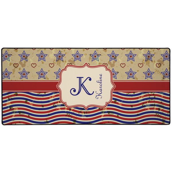 Custom Vintage Stars & Stripes 3XL Gaming Mouse Pad - 35" x 16" (Personalized)