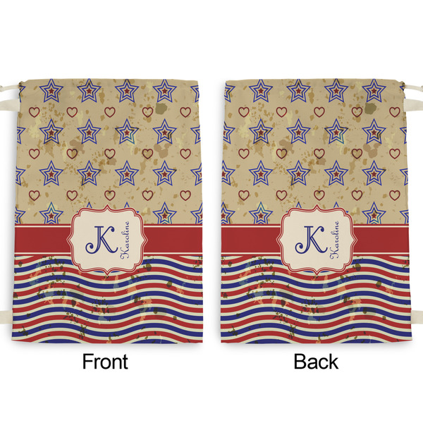 Vintage Stars & Stripes Large Laundry Bag - Front & Back View
