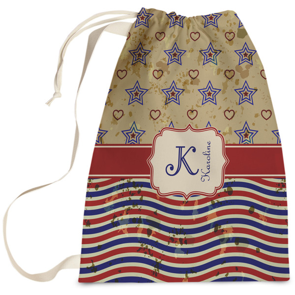 Custom Vintage Stars & Stripes Laundry Bag (Personalized)