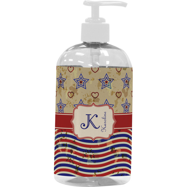 Vintage Stars & Stripes Large Liquid Dispenser (16 oz) - White