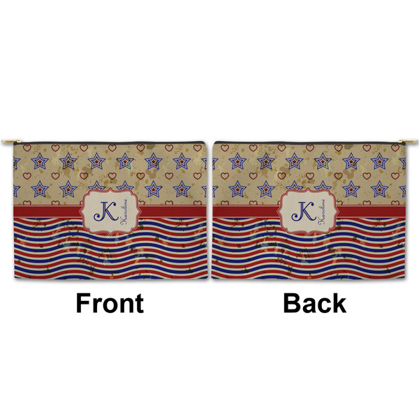 Vintage Stars & Stripes Large Zipper Pouch Approval (Front and Back)