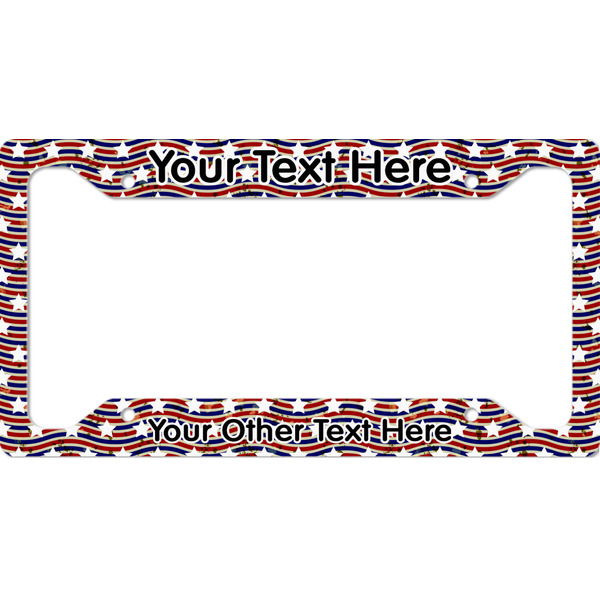 Custom Vintage Stars & Stripes License Plate Frame - Style A (Personalized)