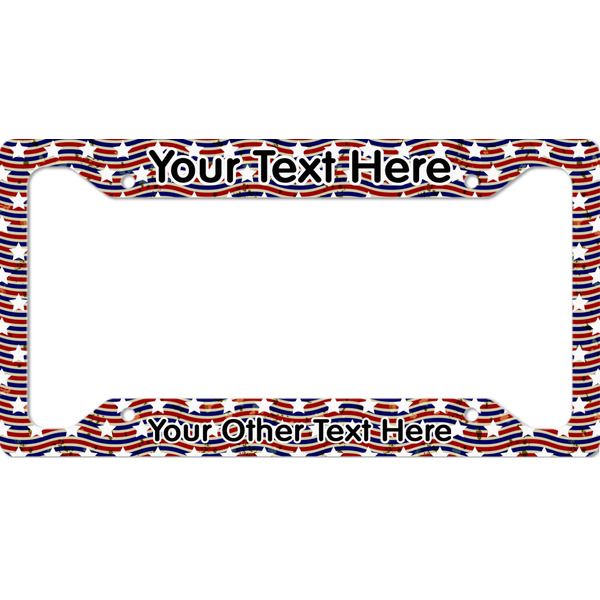 Custom Vintage Stars & Stripes License Plate Frame (Personalized)