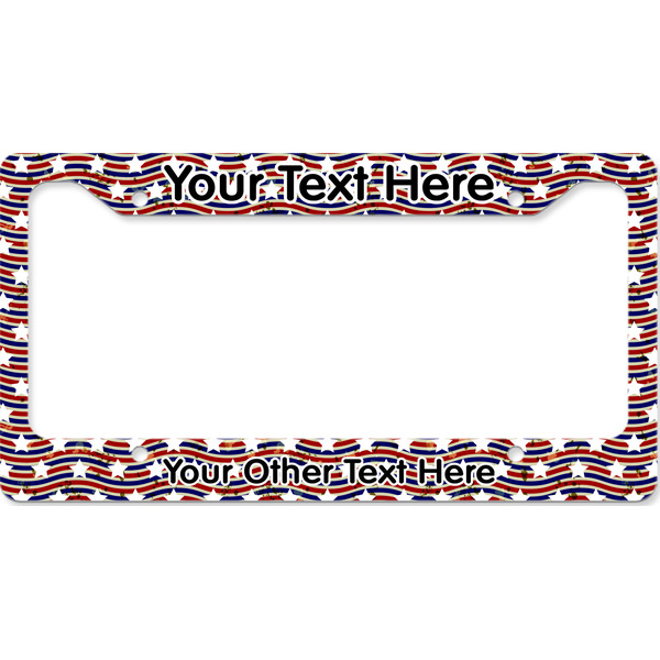 Vintage Stars & Stripes License Plate Frame Wide