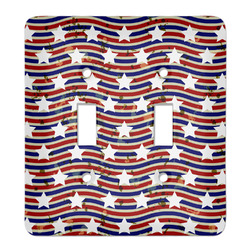 Vintage Stars & Stripes Light Switch Cover (2 Toggle Plate)