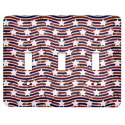 Vintage Stars & Stripes Light Switch Cover (3 Toggle Plate)