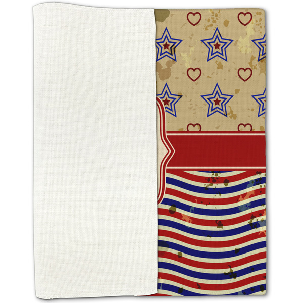 Vintage Stars & Stripes Linen Placemat - Folded Half
