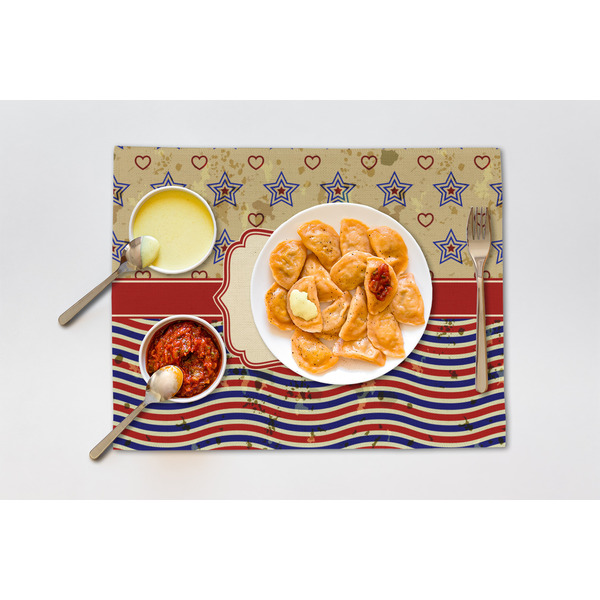 Vintage Stars & Stripes Linen Placemat - Lifestyle (single)