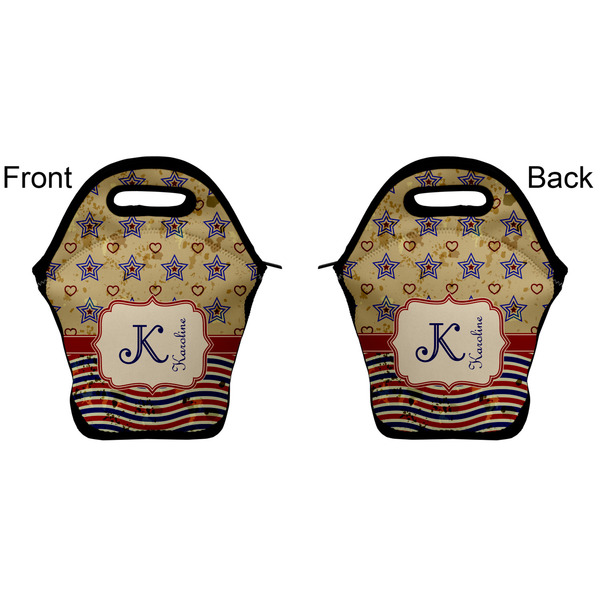 Vintage Stars & Stripes Lunch Bag - Front and Back