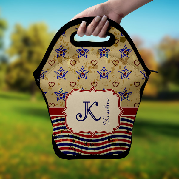 Vintage Stars & Stripes Lunch Bag - Hand