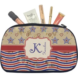 Vintage Stars & Stripes Makeup / Cosmetic Bag - Medium (Personalized)