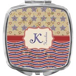 Vintage Stars & Stripes Compact Makeup Mirror (Personalized)