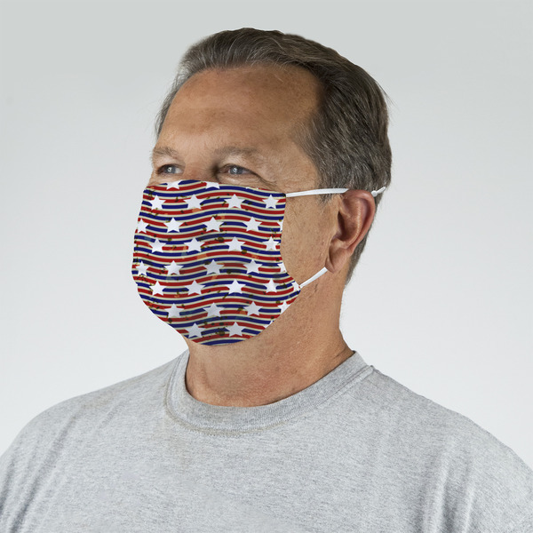 Vintage Stars & Stripes Mask - Quarter View on Guy