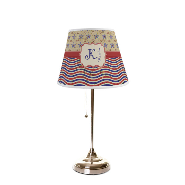 Vintage Stars & Stripes Poly Film Empire Lampshade - On Stand