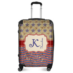 Vintage Stars & Stripes Suitcase - 24" Medium - Checked (Personalized)