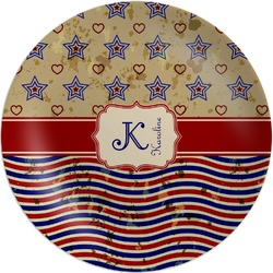 Vintage Stars & Stripes Melamine Plate (Personalized)
