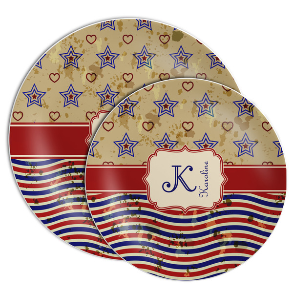 Vintage Stars & Stripes Melamine Plates - PARENT/MAIN