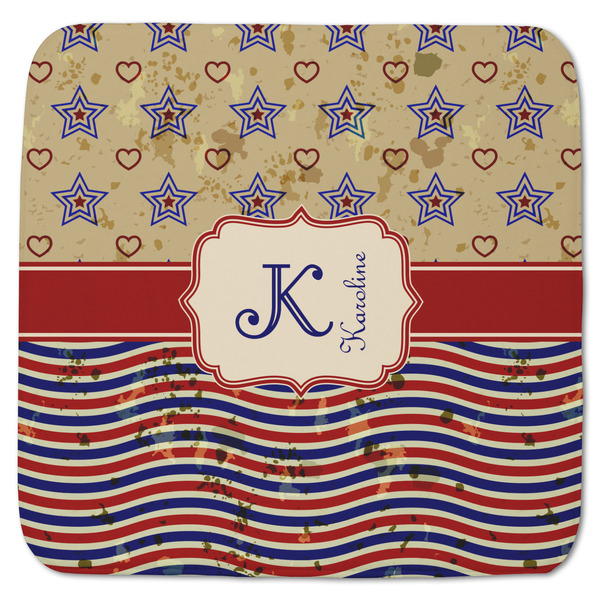 Custom Vintage Stars & Stripes Memory Foam Bath Mat - 48"x48" (Personalized)