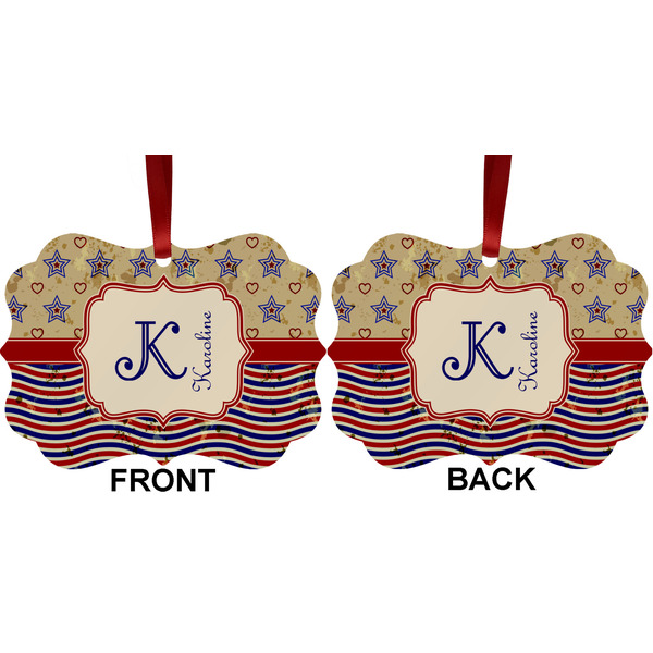 Vintage Stars & Stripes Metal Benilux Ornament - Front and Back (APPROVAL)