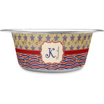 Vintage Stars & Stripes Stainless Steel Dog Bowl - Large (Personalized)