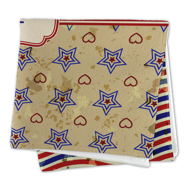Vintage Stars & Stripes Microfiber Dish Rag - FOLDED (square)
