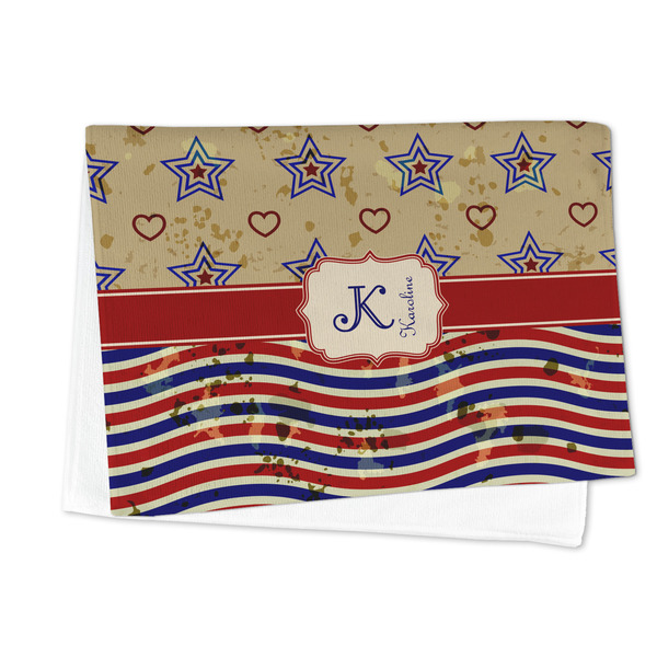 Vintage Stars & Stripes Microfiber Dish Towel - FOLDED HALF