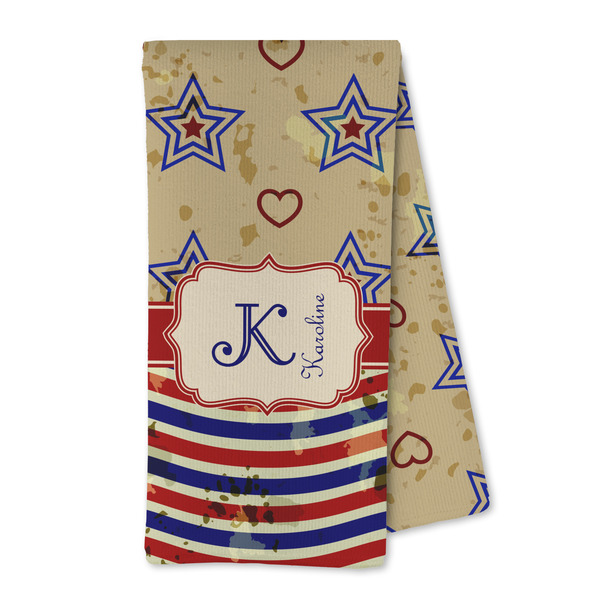 Custom Vintage Stars & Stripes Kitchen Towel - Microfiber (Personalized)