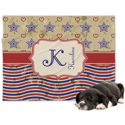 Vintage Stars & Stripes Dog Blanket - Large (Personalized)