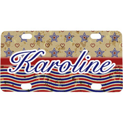 Vintage Stars & Stripes Mini / Bicycle License Plate (4 Holes) (Personalized)