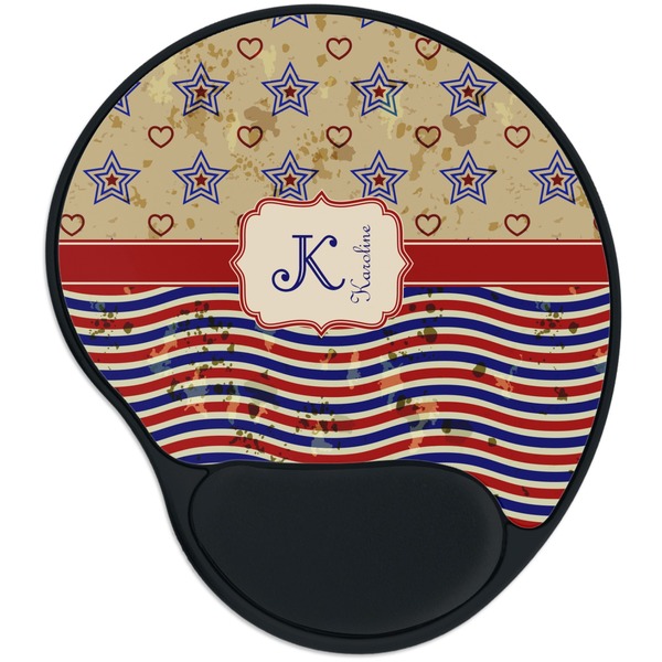 Custom Vintage Stars & Stripes Mouse Pad with Wrist Support