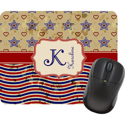 Vintage Stars & Stripes Rectangular Mouse Pad (Personalized)