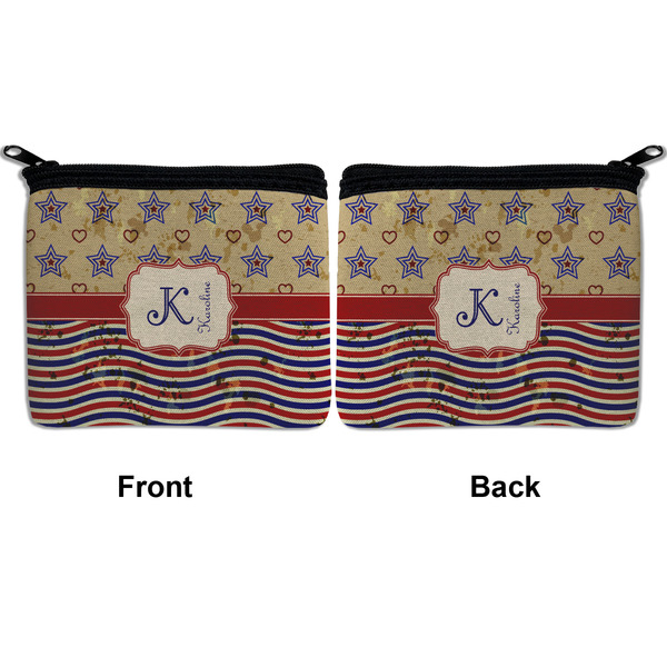 Vintage Stars & Stripes Neoprene Coin Purse - Front & Back (APPROVAL)