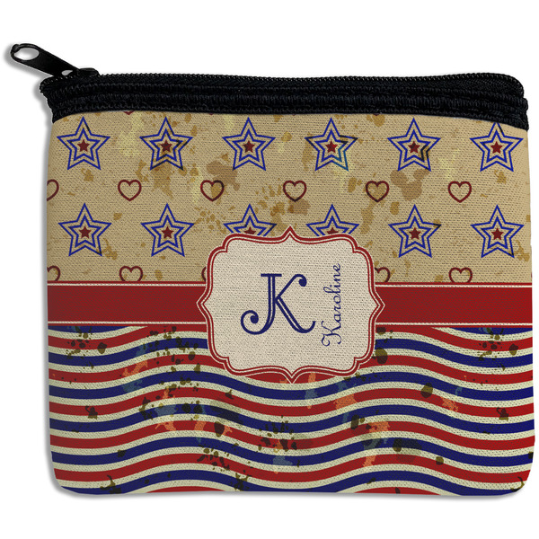 Custom Vintage Stars & Stripes Rectangular Coin Purse (Personalized)