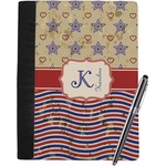 Vintage Stars & Stripes Notebook Padfolio - Large w/ Name and Initial
